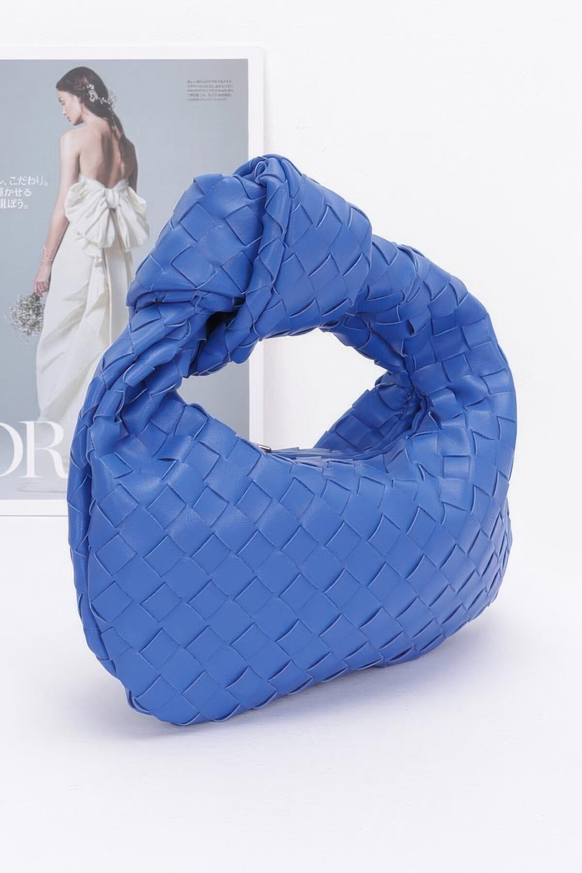Faux Leather Braided Zip Bag - Image 1