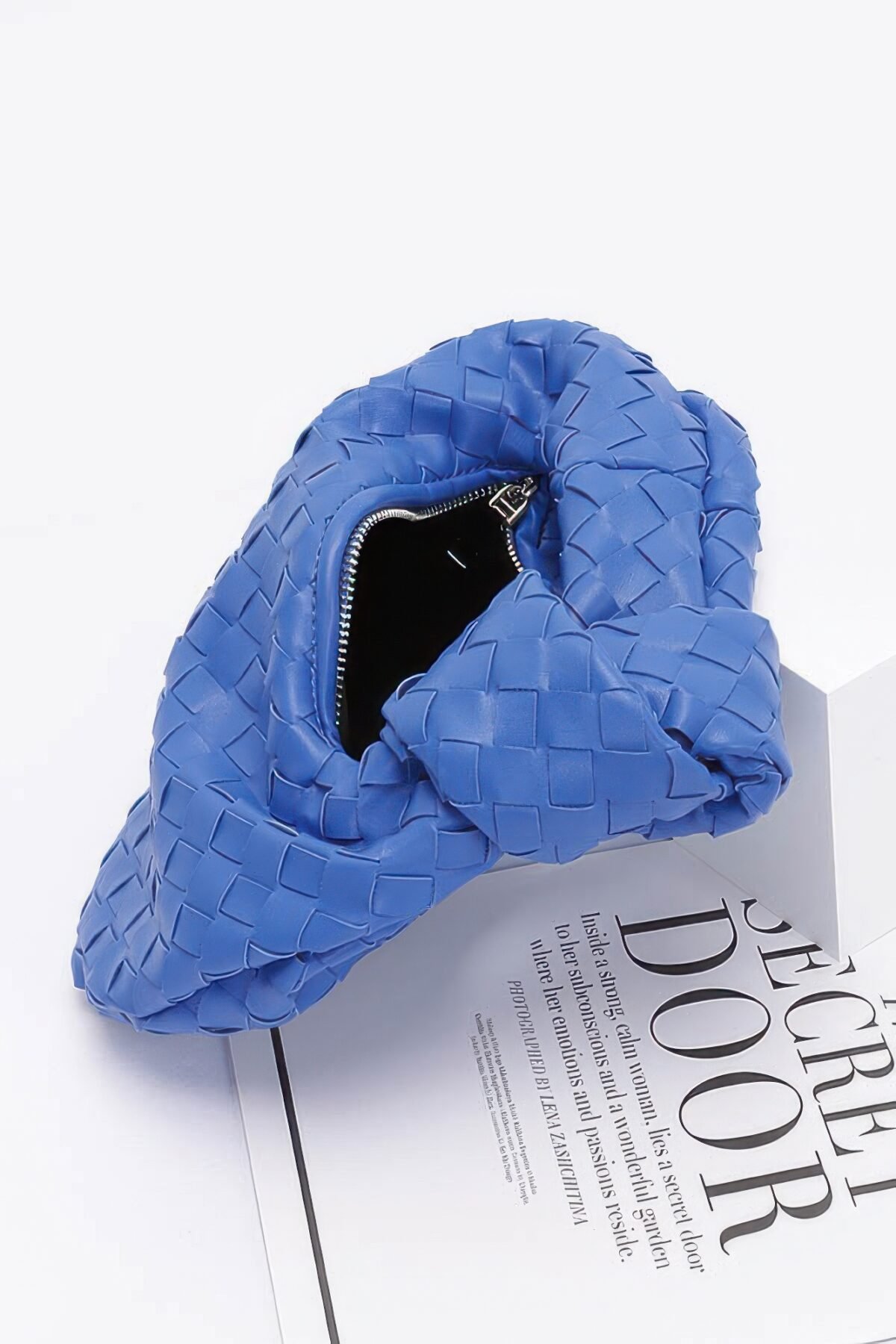 Faux Leather Braided Zip Bag - Image 2