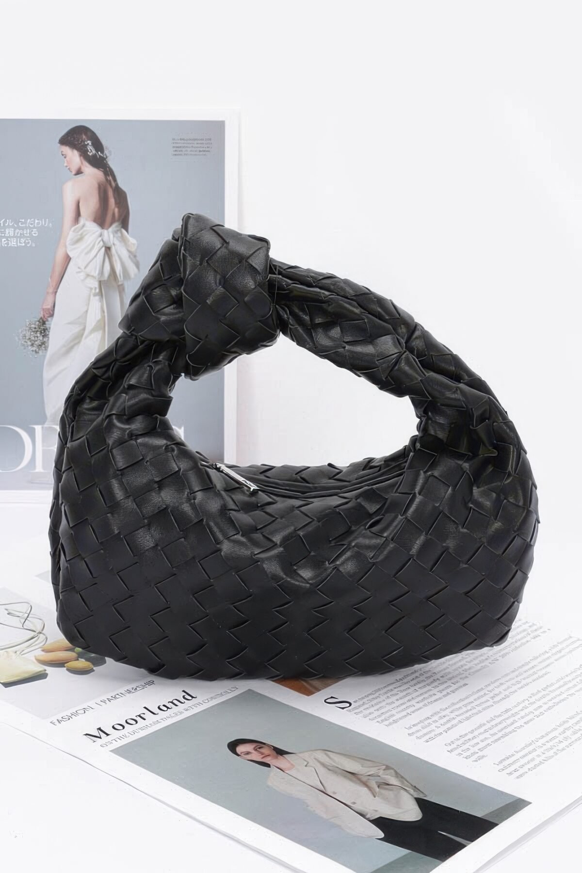 Faux Leather Braided Zip Bag - Image 5