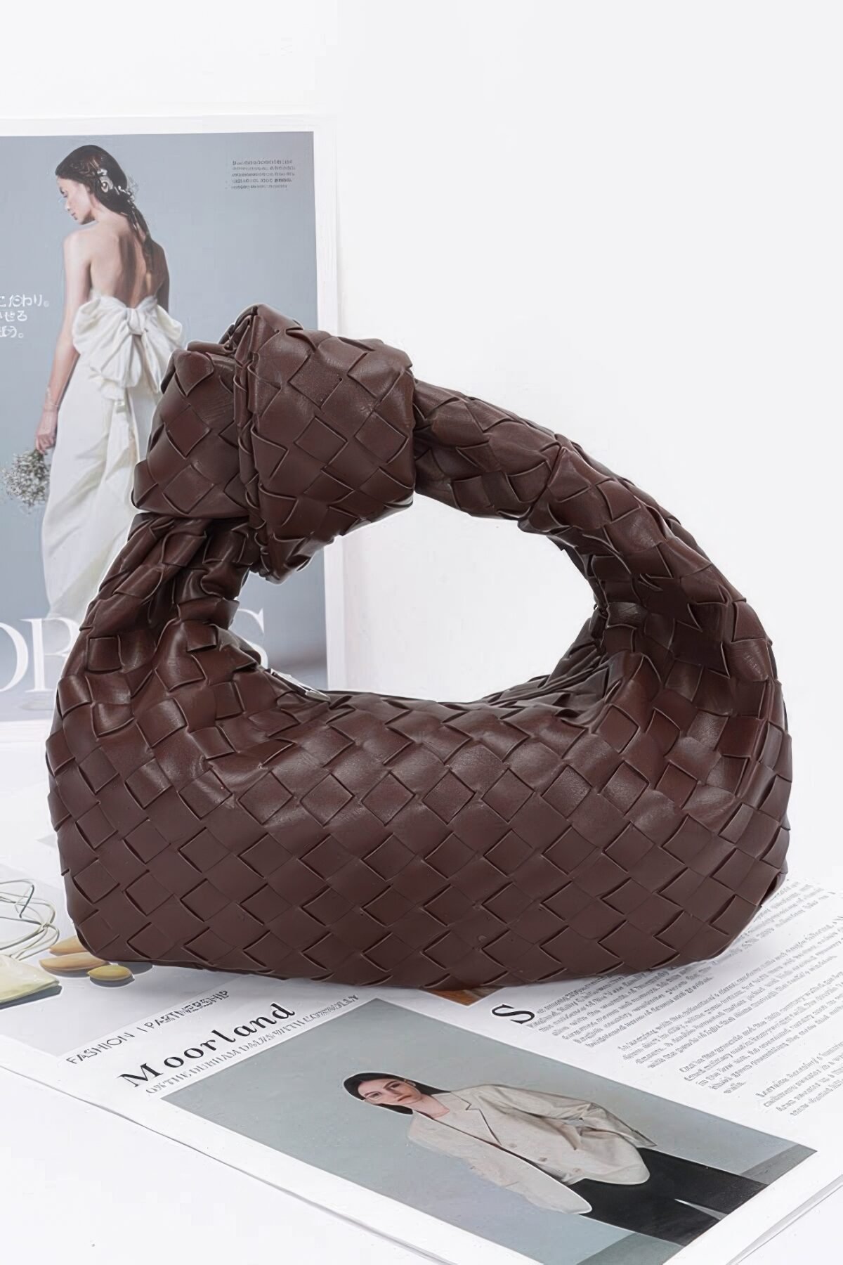 Faux Leather Braided Zip Bag - Image 12