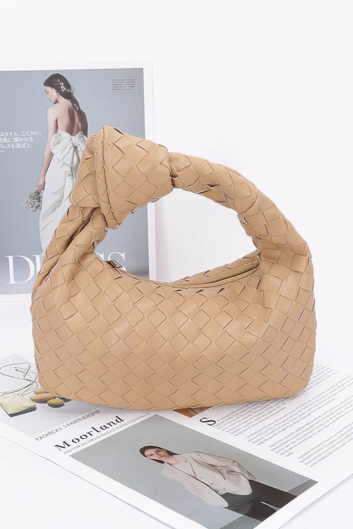 Faux Leather Braided Zip Bag - Image 13