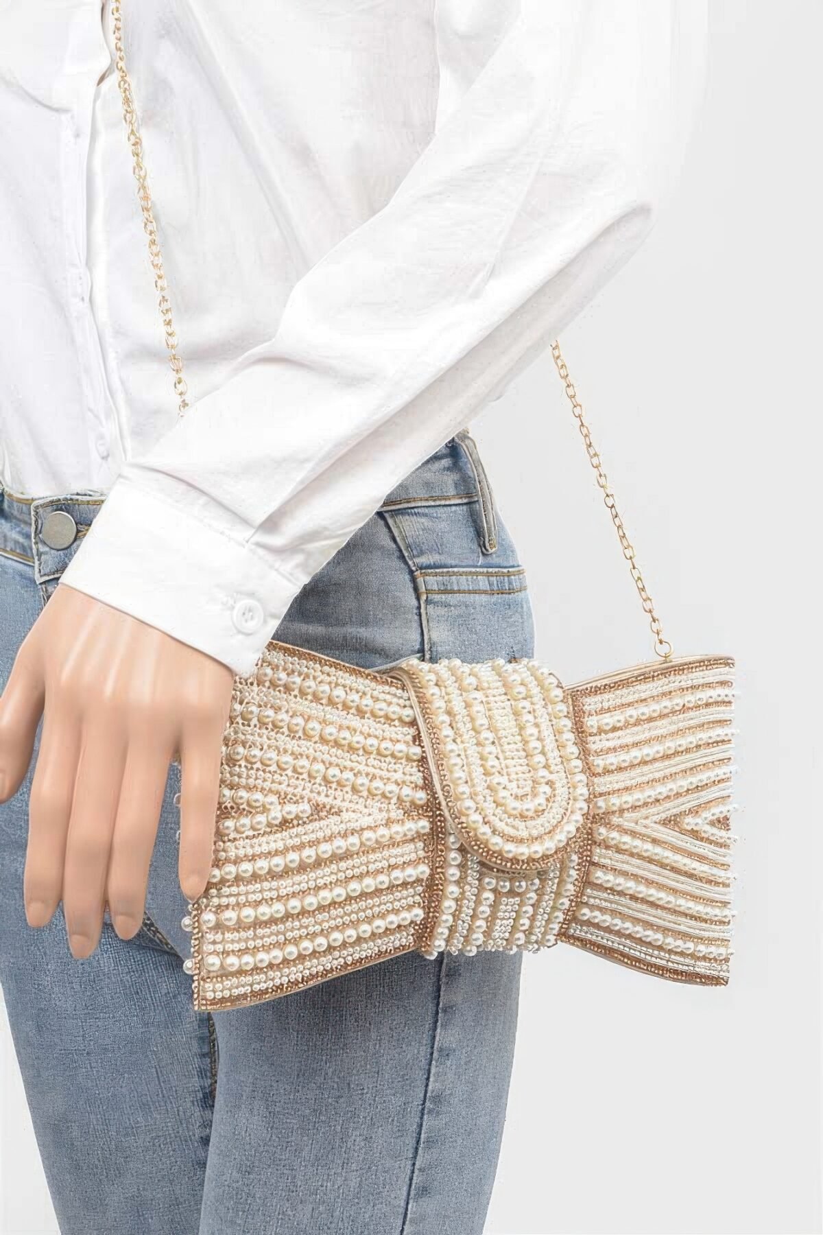 Rhinestone And Pearl Party Clutch - Image 2