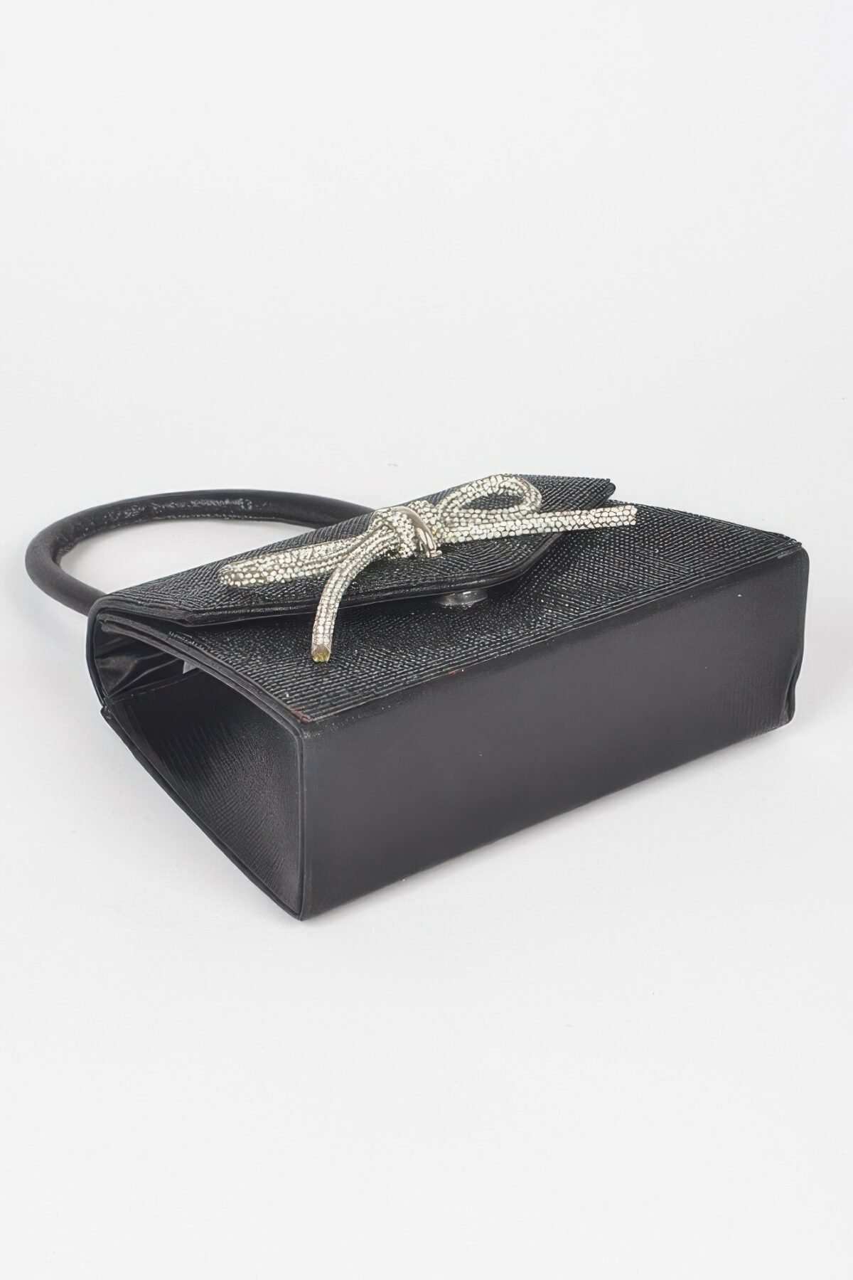 Rhinestone Ribbon Top Handle Bag - Image 5