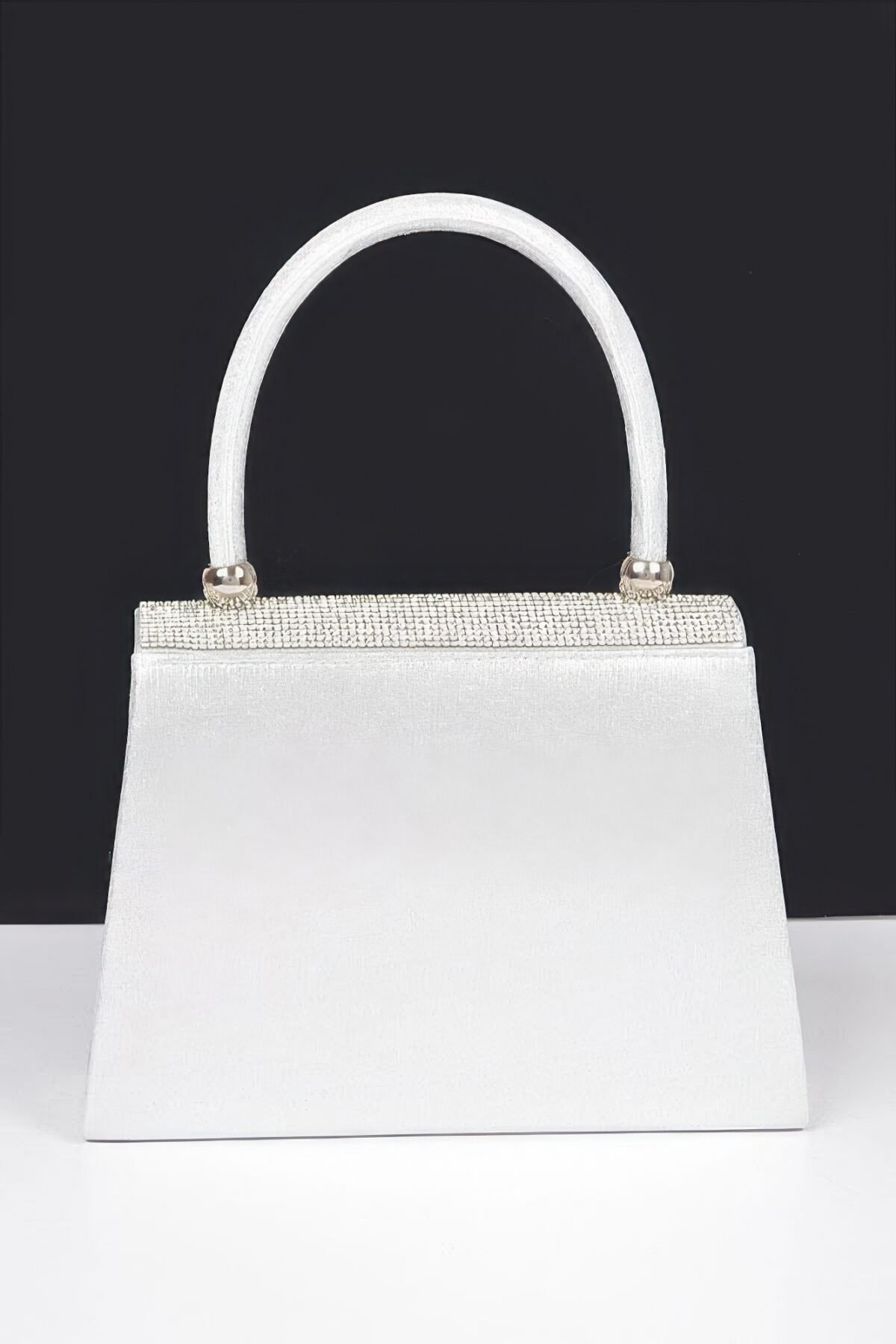 Rhinestone Ribbon Top Handle Bag - Image 12