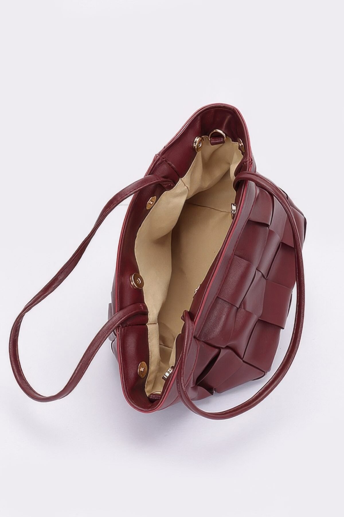 Faux Leather Braided Tote Bag - Image 3