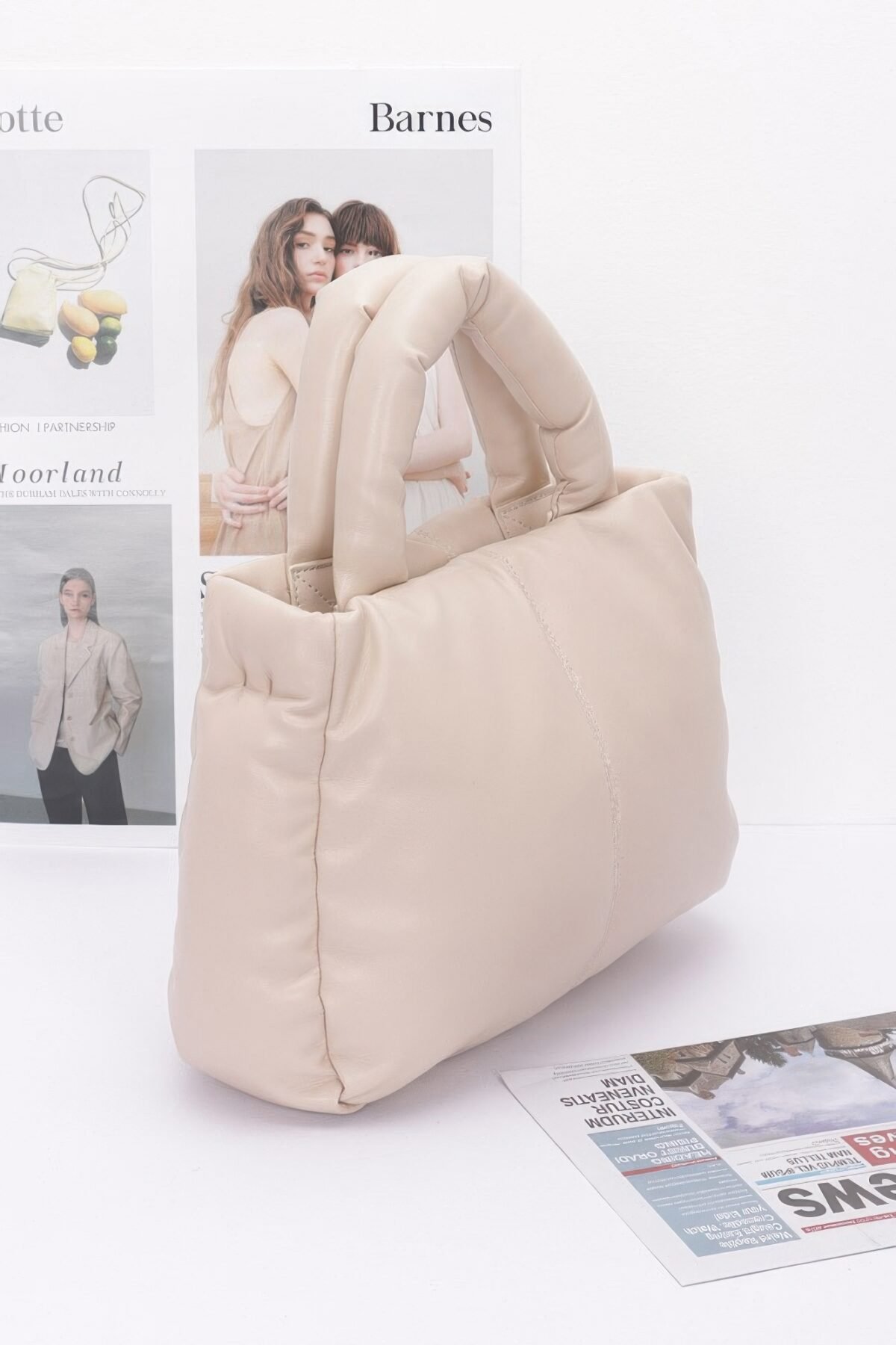 Faux Leather Padded Tote Bag - Image 2