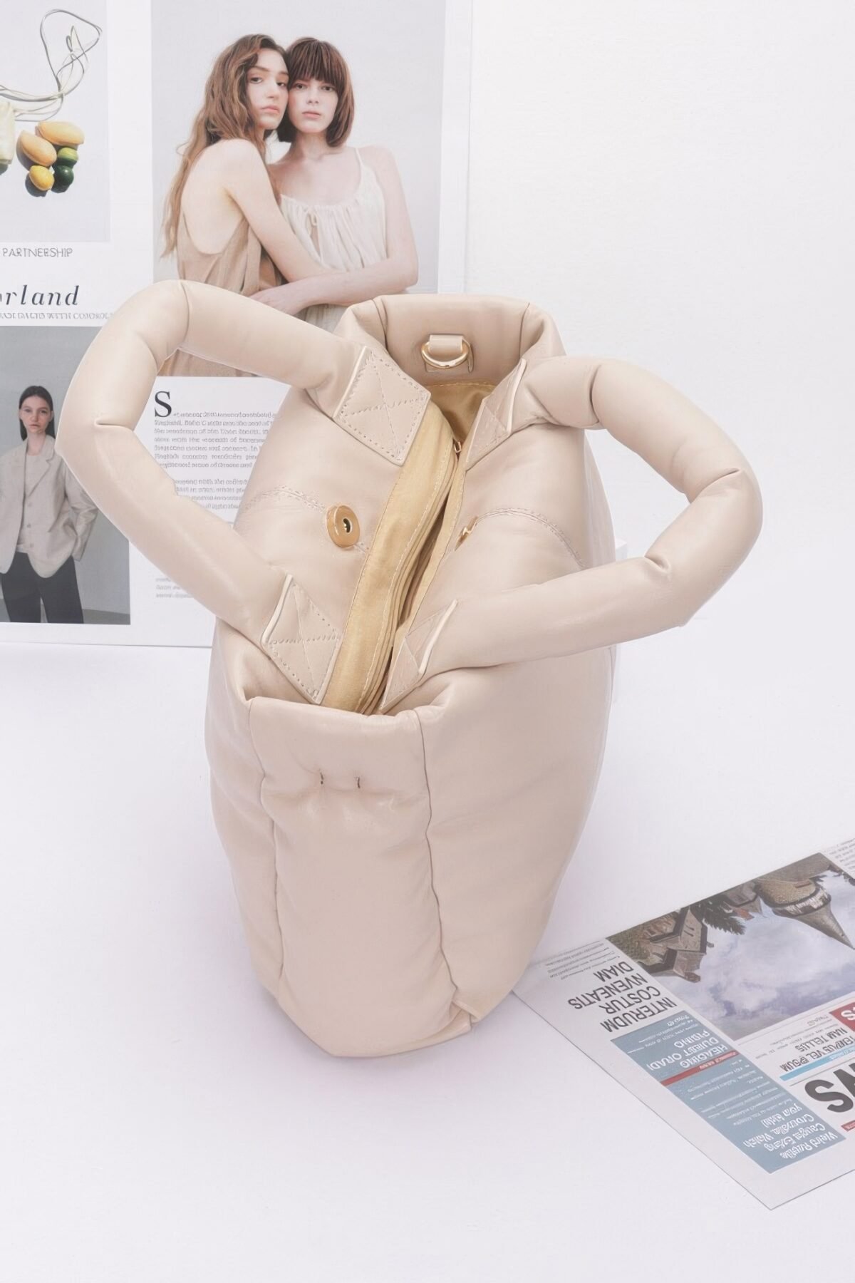 Faux Leather Padded Tote Bag - Image 4
