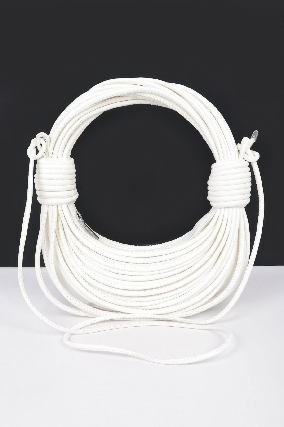Faux Leather Rope Hobo Bag - Image 6