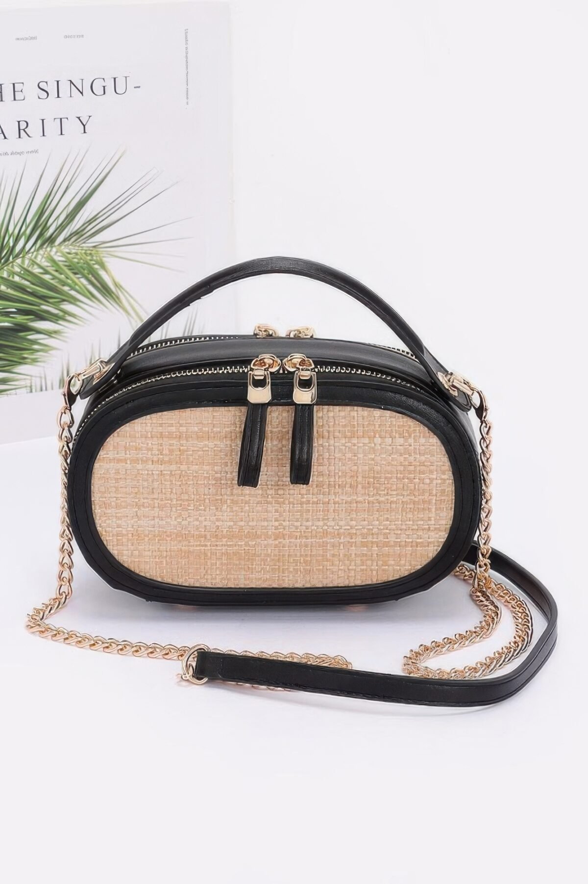 Faux Straw Bowling Bag - Image 1