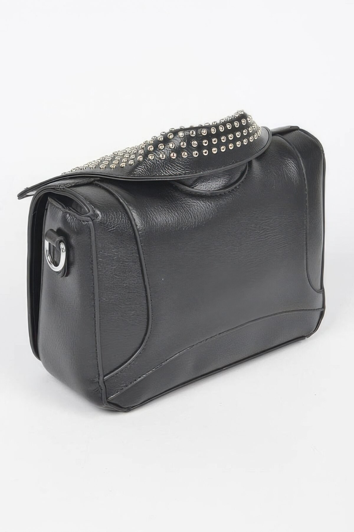 Faux Leather Metal Studded Jacket Clutch - Image 4