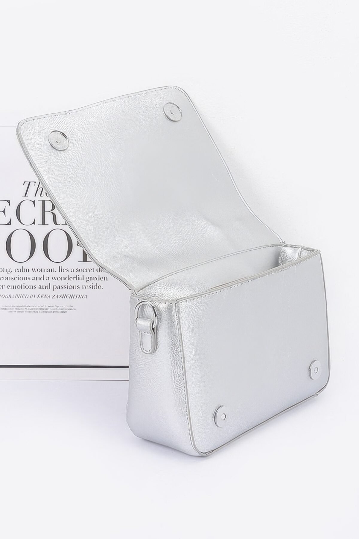 Faux Leather Metal Studded Jacket Clutch - Image 12