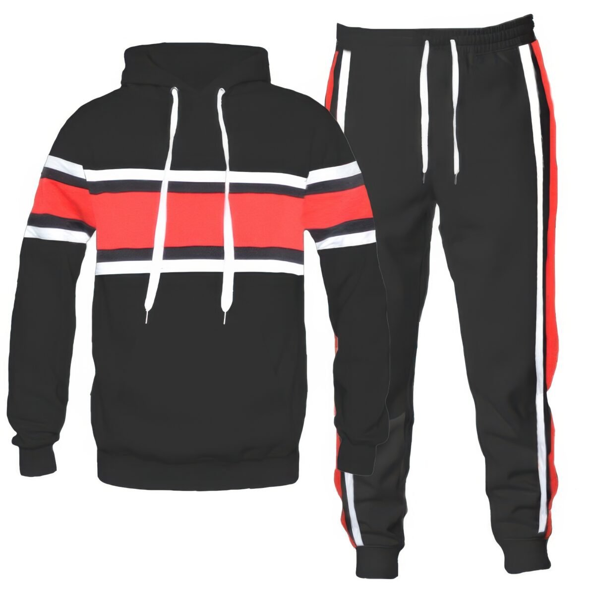 Solid With Three Stripe Pullover Hoodie - Image 1