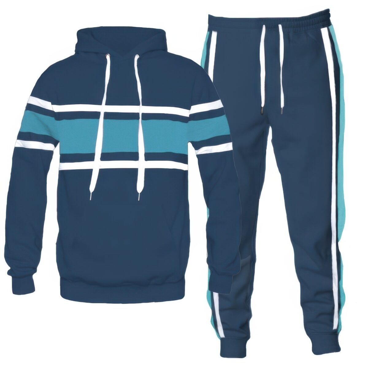 Solid With Three Stripe Pullover Hoodie - Image 9