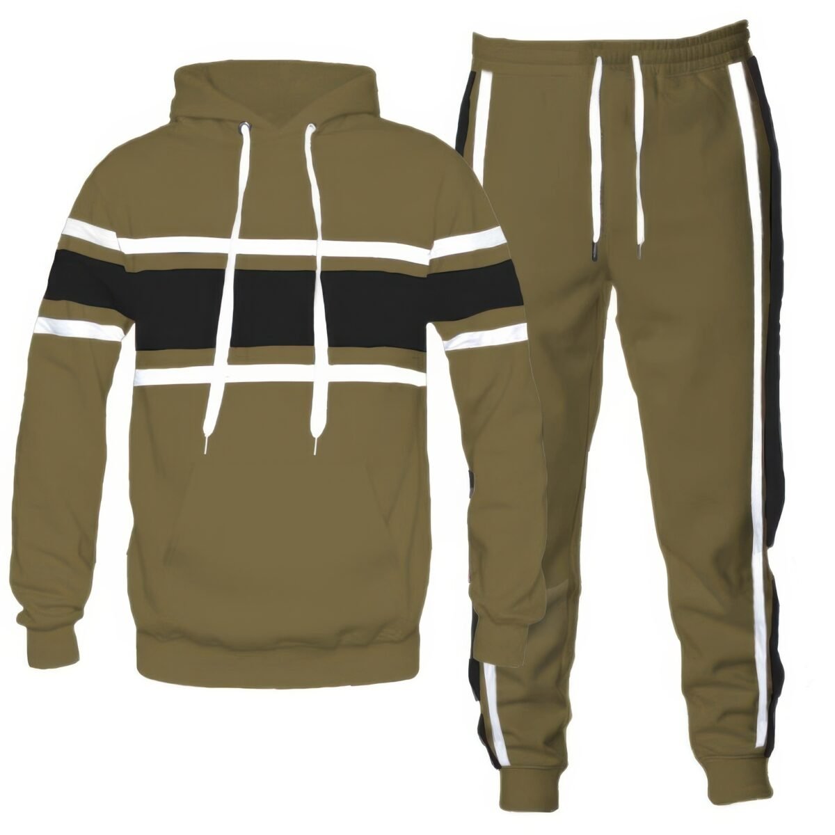Solid With Three Stripe Pullover Hoodie - Image 10