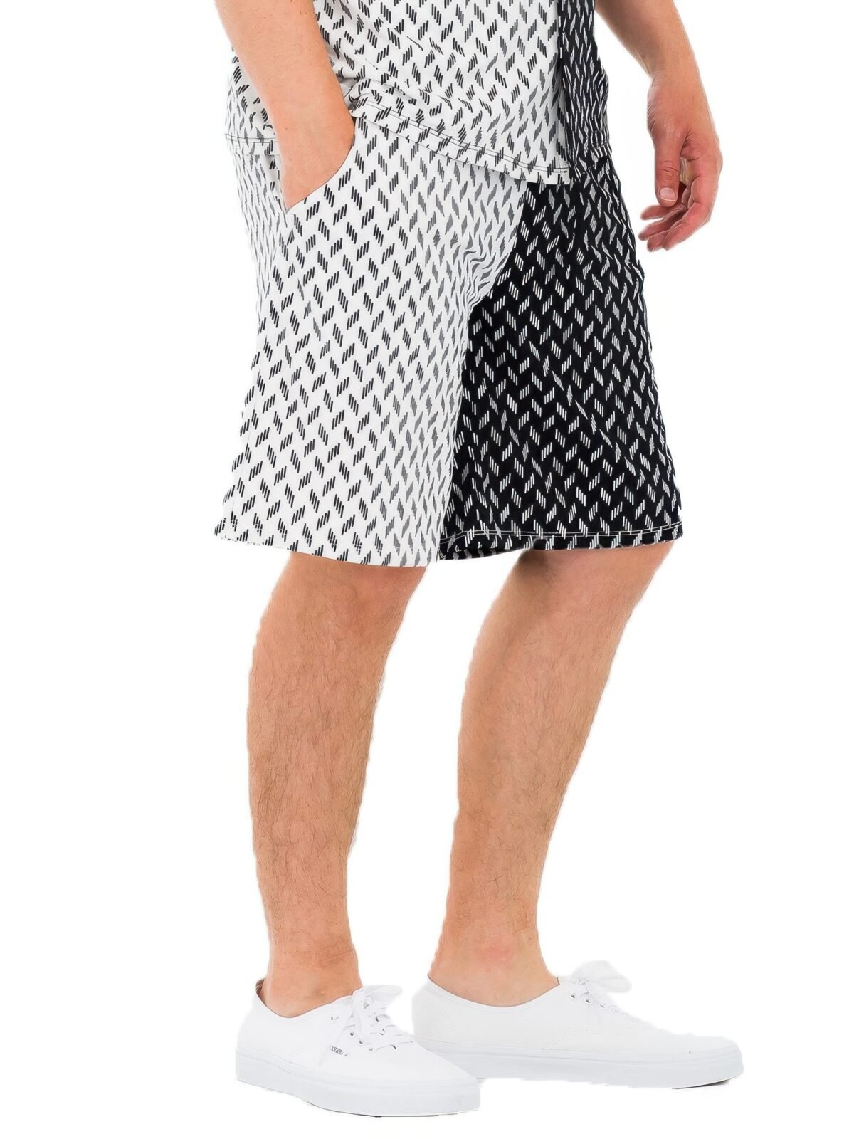 Mens Diamond Two Tone Print Shorts - Image 2