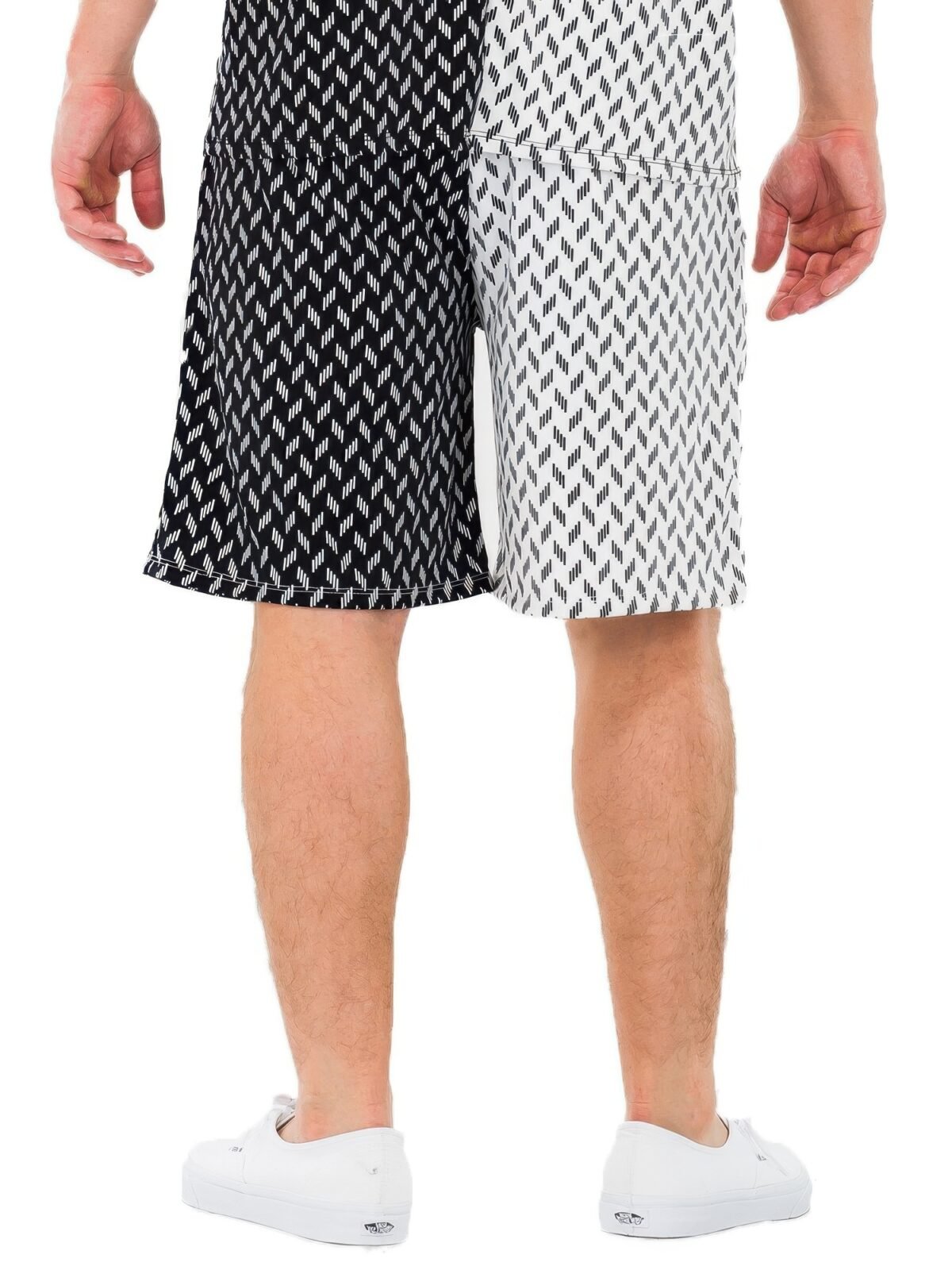 Mens Diamond Two Tone Print Shorts - Image 3